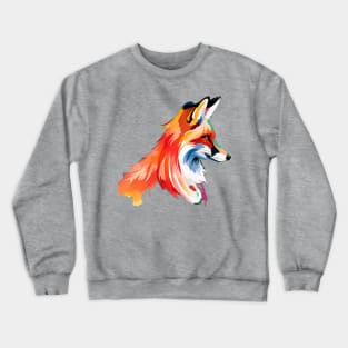 Watercolor Fox Bust Crewneck Sweatshirt